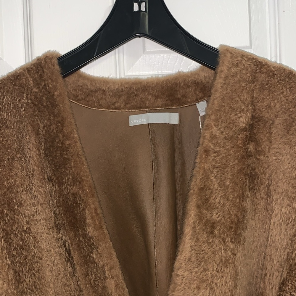 Vince NWT Real Shearling Reversible Belted Long Coat - Picture 3 of 15